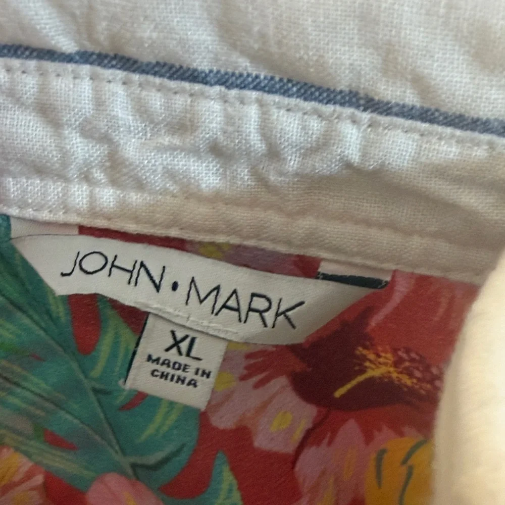 John Mark Floral Shirt with Red and Green Accents - Picture 2 of 8